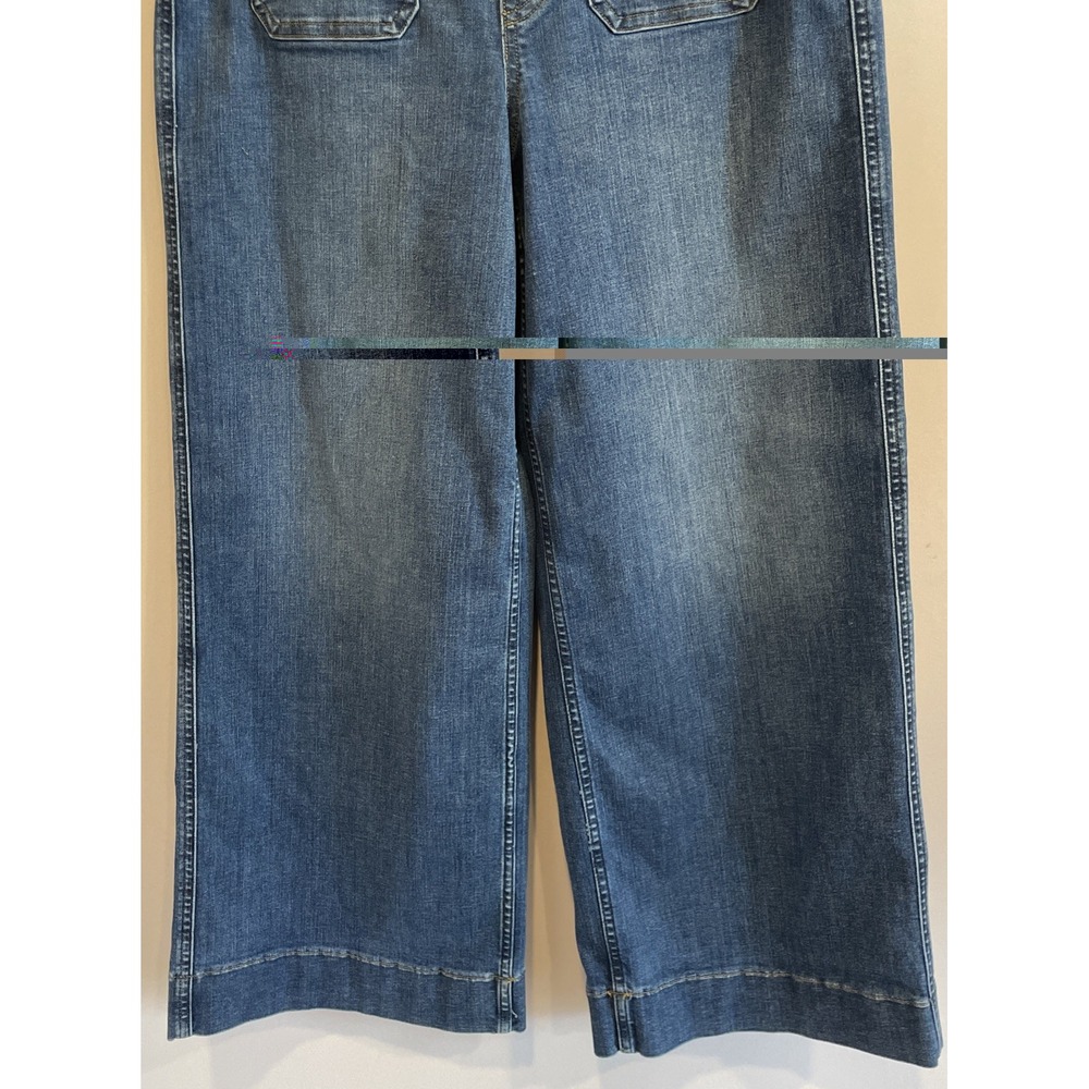 Spanx Air Essential Wide Leg High Rise Patch Pocket Jeans Pull-On Size M Stretch - Picture 7 of 16